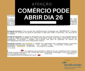 Comércio está autorizado a abrir na segunda-feira, aniversário da Capital