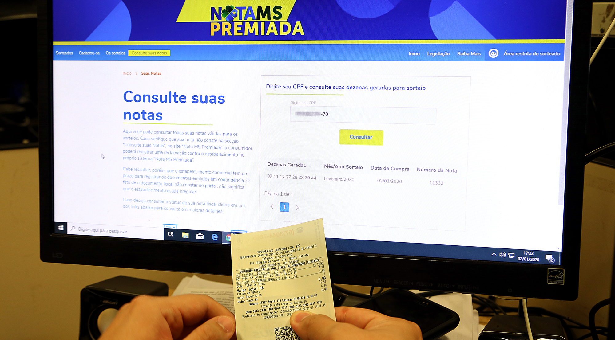 Prazo para comércio se adequar ao Nota MS Premiada vai até o final do mês