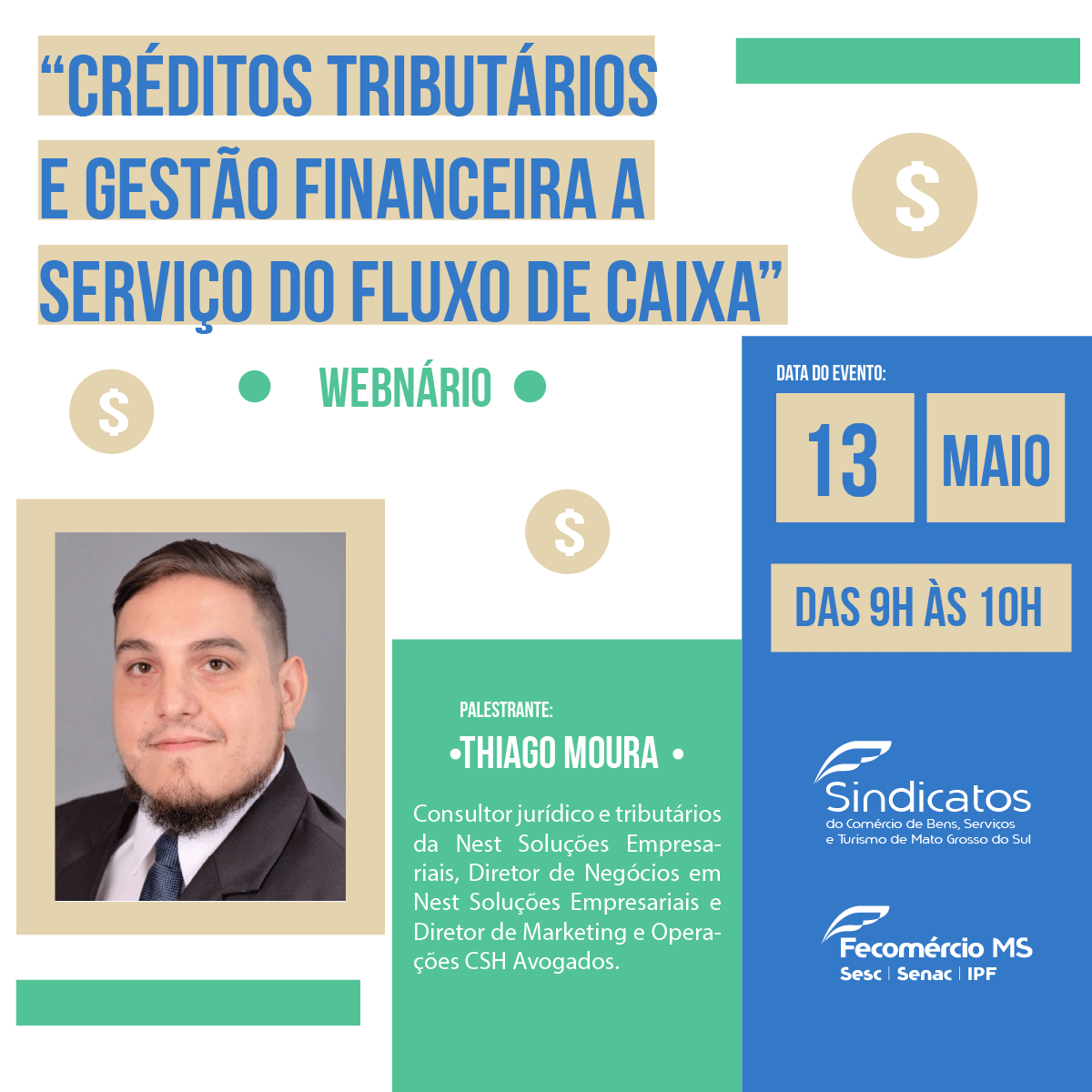 Sindivarejo Campo Grande promove palestra virtual gratuita sobre créditos tributários e gestão financeira
