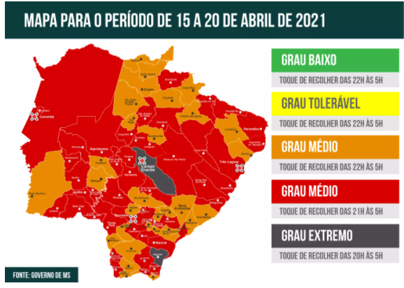 Campo Grande volta para a bandeira cinza e toque de recolher deve começar às 20h