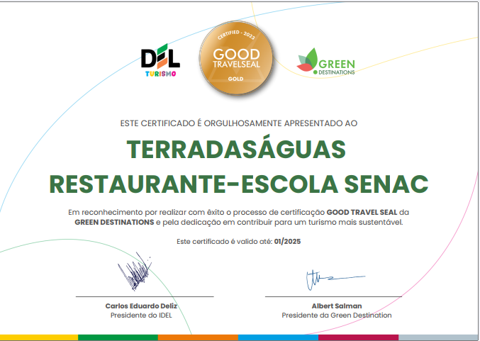 Restaurante-escola do Senac recebe selo de certificação internacional por gestão sustentável