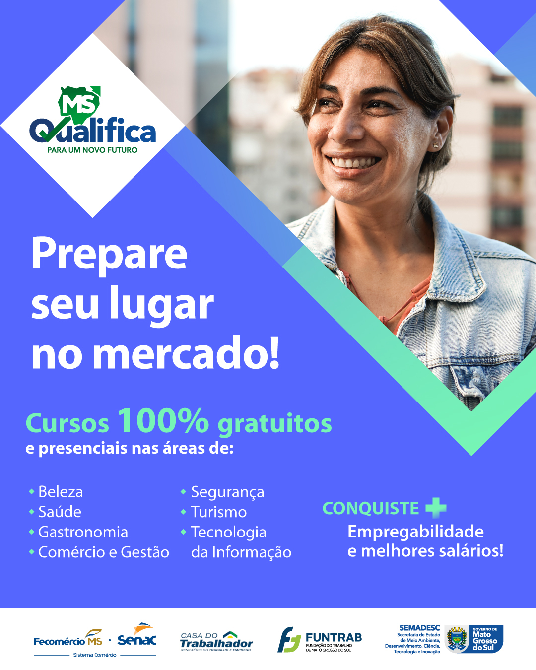 Senac oferece cerca de 50 cursos gratuitos em diversas áreas no MS Qualifica